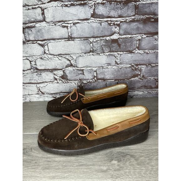 Cabela's Brown Suede Leather Slippers Moccasins Slip On Mens Size 10M US/43EU - Picture 10 of 16